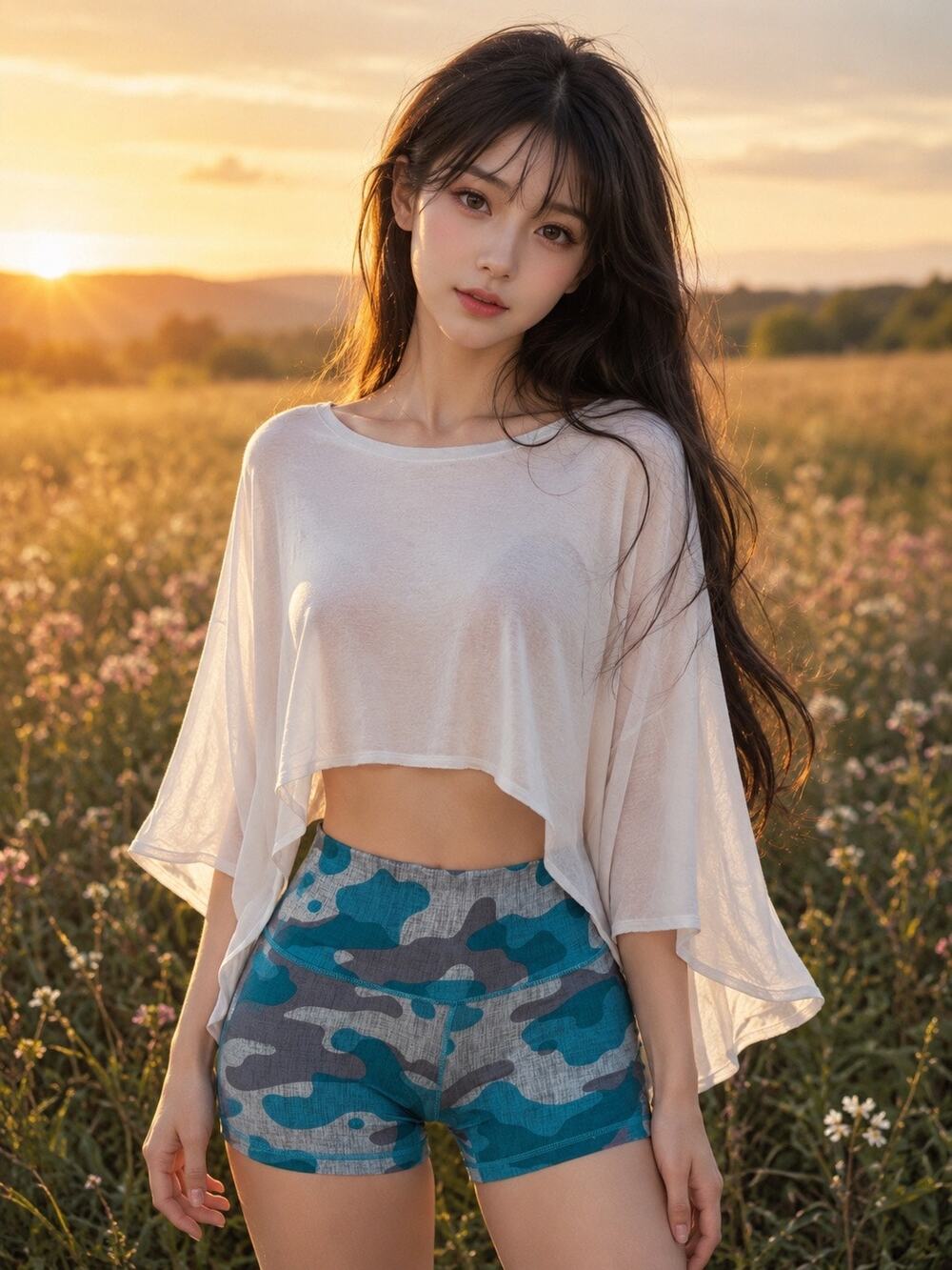 Adidas climalite Squats to Strolls high waisted buttery camo athletic shorts